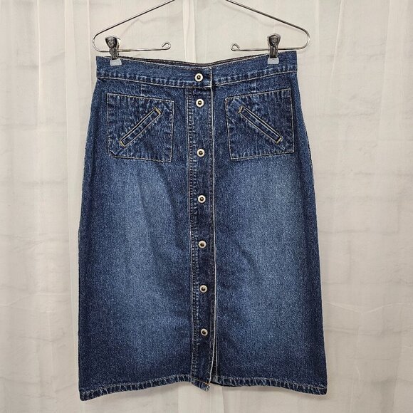 Vintage Carolina Blues Blue Denim Y2K Skirt Boho Retro 6 - Picture 10 of 10